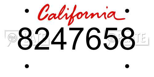 8247658 California License Plate
