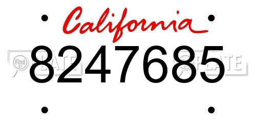 8247685 California License Plate