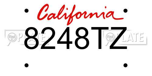 8248TZ California License Plate