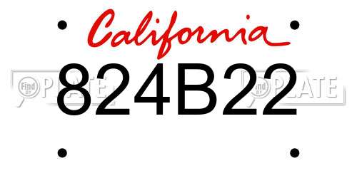 824B22 California License Plate