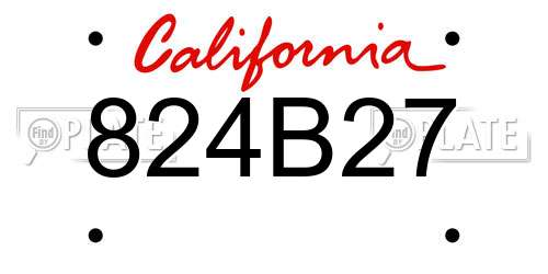 824B27 California License Plate
