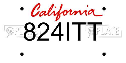 824ITT California License Plate