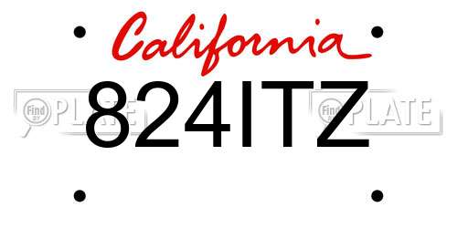 824ITZ California License Plate