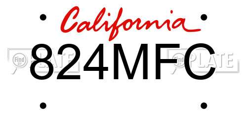 824MFC California License Plate