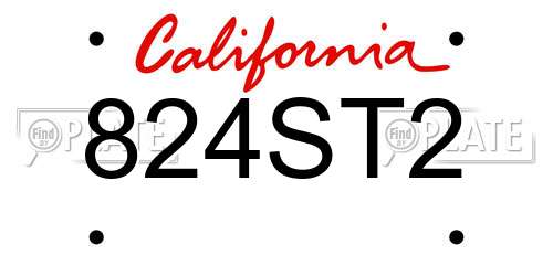 824ST2 California License Plate