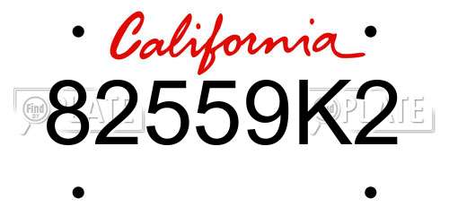 82559K2 California License Plate