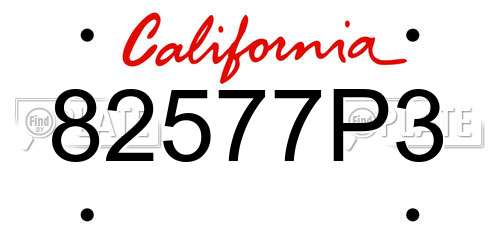82577P3 California License Plate