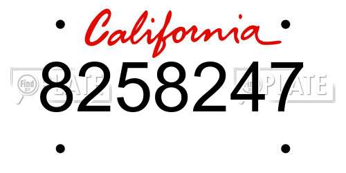 8258247 California License Plate