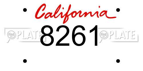 8261 California License Plate