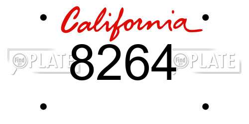 8264 California License Plate