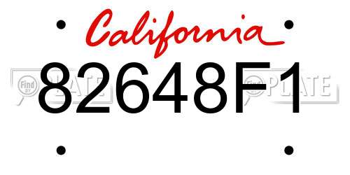 82648F1 California License Plate