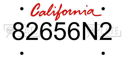 82656N2 California License Plate