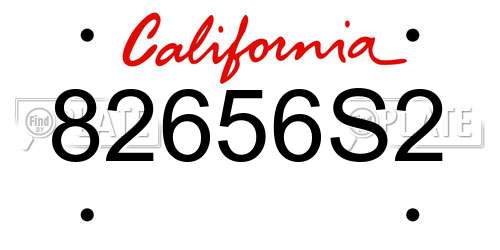 82656S2 California License Plate