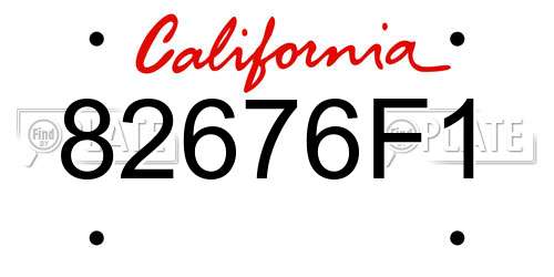 82676F1 California License Plate