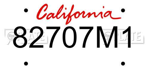82707M1 California License Plate