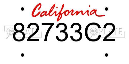 82733C2 California License Plate