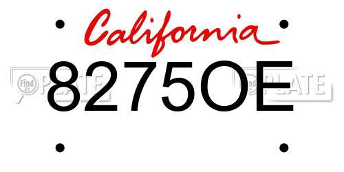 8275OE California License Plate