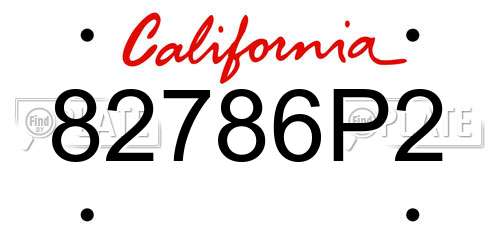 82786P2 California License Plate