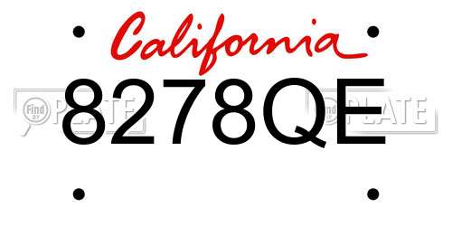 8278QE California License Plate