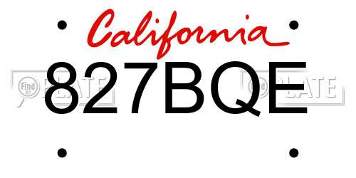 827BQE California License Plate
