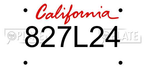 827L24 California License Plate