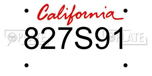 827S91 California License Plate