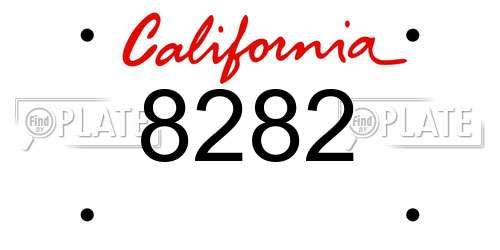 8282 California License Plate