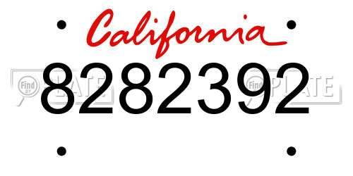 8282392 California License Plate