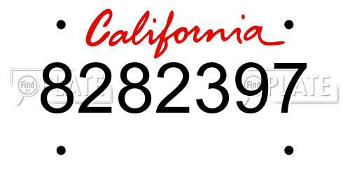 8282397 California License Plate