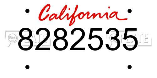 8282535 California License Plate