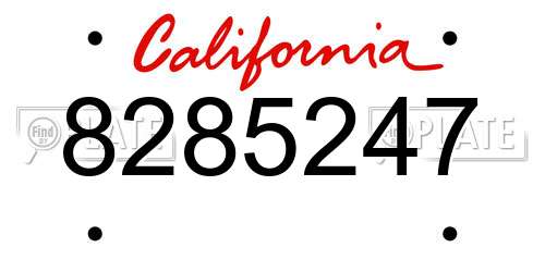 8285247 California License Plate