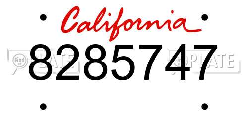 8285747 California License Plate