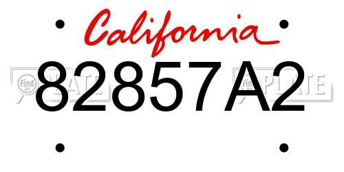 82857A2 California License Plate