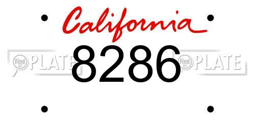 8286 California License Plate