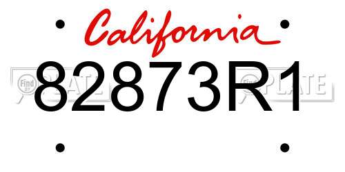 82873R1 California License Plate