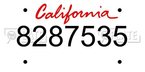 8287535 California License Plate