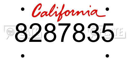 8287835 California License Plate