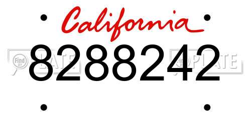 8288242 California License Plate