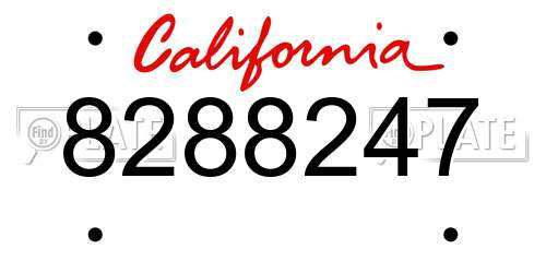 8288247 California License Plate