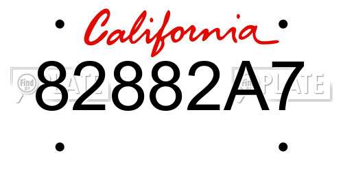 82882A7 California License Plate