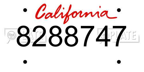 8288747 California License Plate