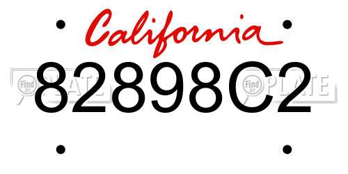 82898C2 California License Plate