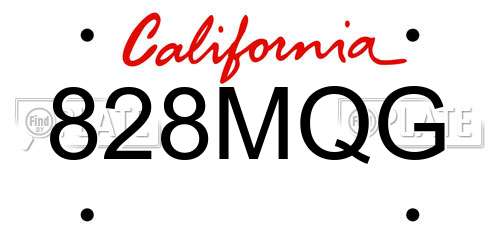 828MQG California License Plate