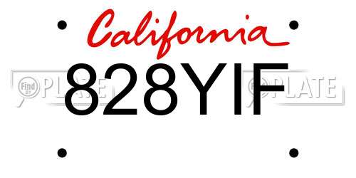 828YIF California License Plate