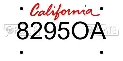 8295OA California License Plate