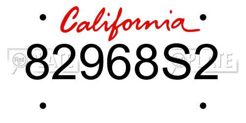 82968S2 California License Plate