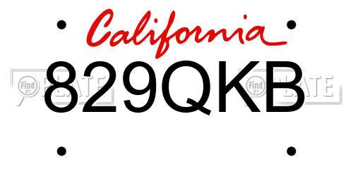 829QKB California License Plate