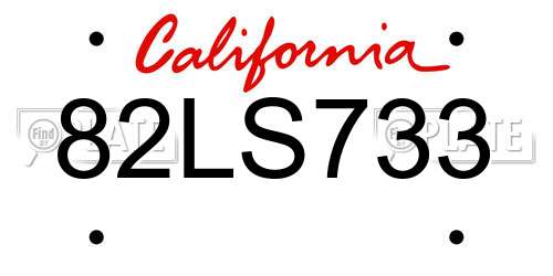 82LS733 California License Plate