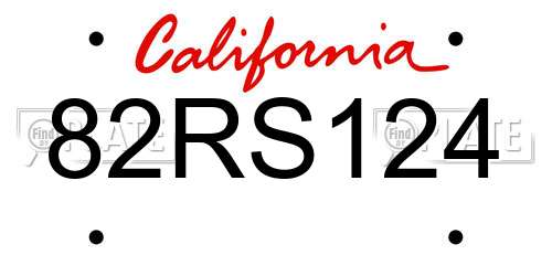 82RS124 California License Plate