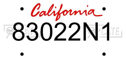 83022N1 California License Plate